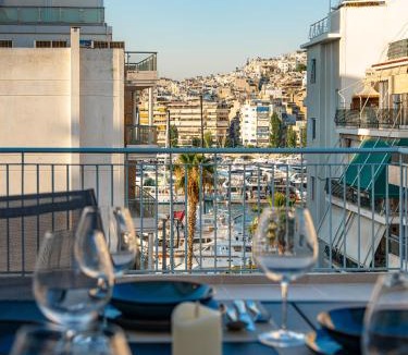 Pasalimani Apartment | Zea Marina Living- Spacious Private Terrace, Piraeus