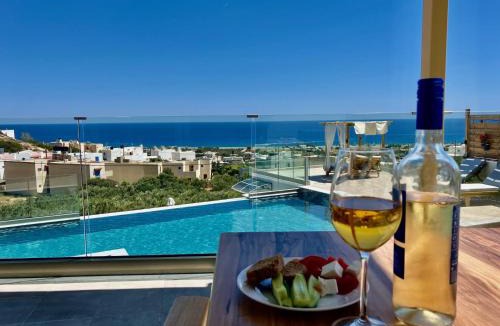 Koutsounari Villa | Zax sea view villas heated Pool retreat