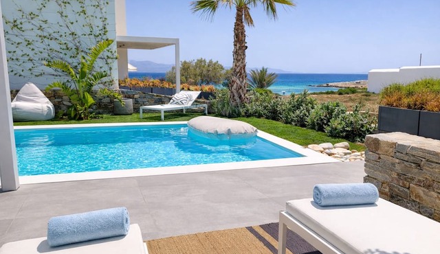 Brand New Private Seafront Villa with Private Pool right on the sea in Ampelas